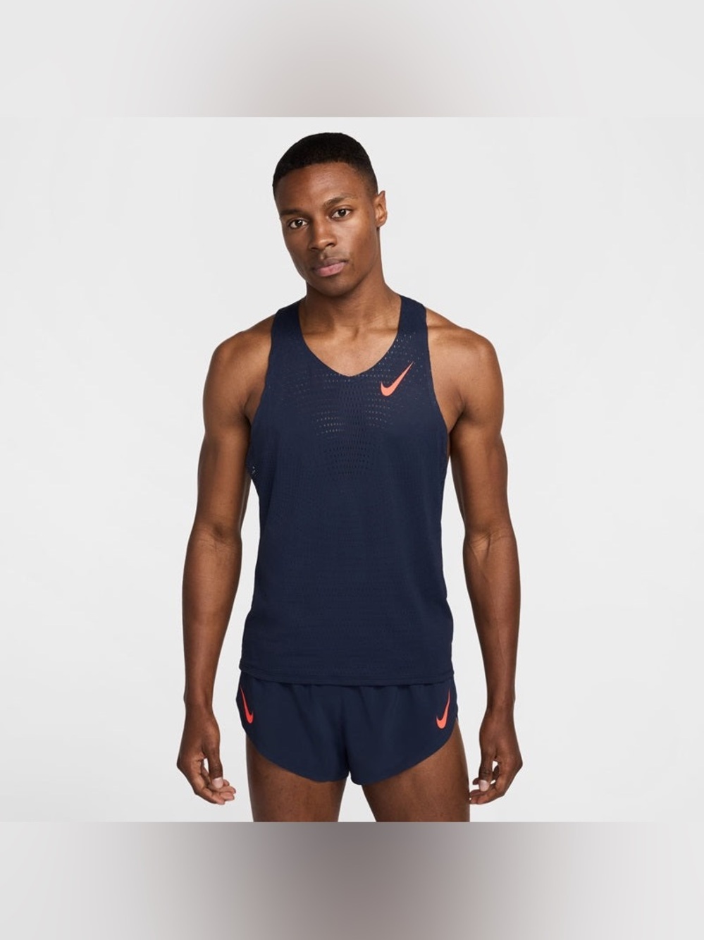 Nike [XS-S] Men's AeroSwift Dri-FIT ADV Running Singlet Obsidian FN4231-451 - Picture 2 of 9